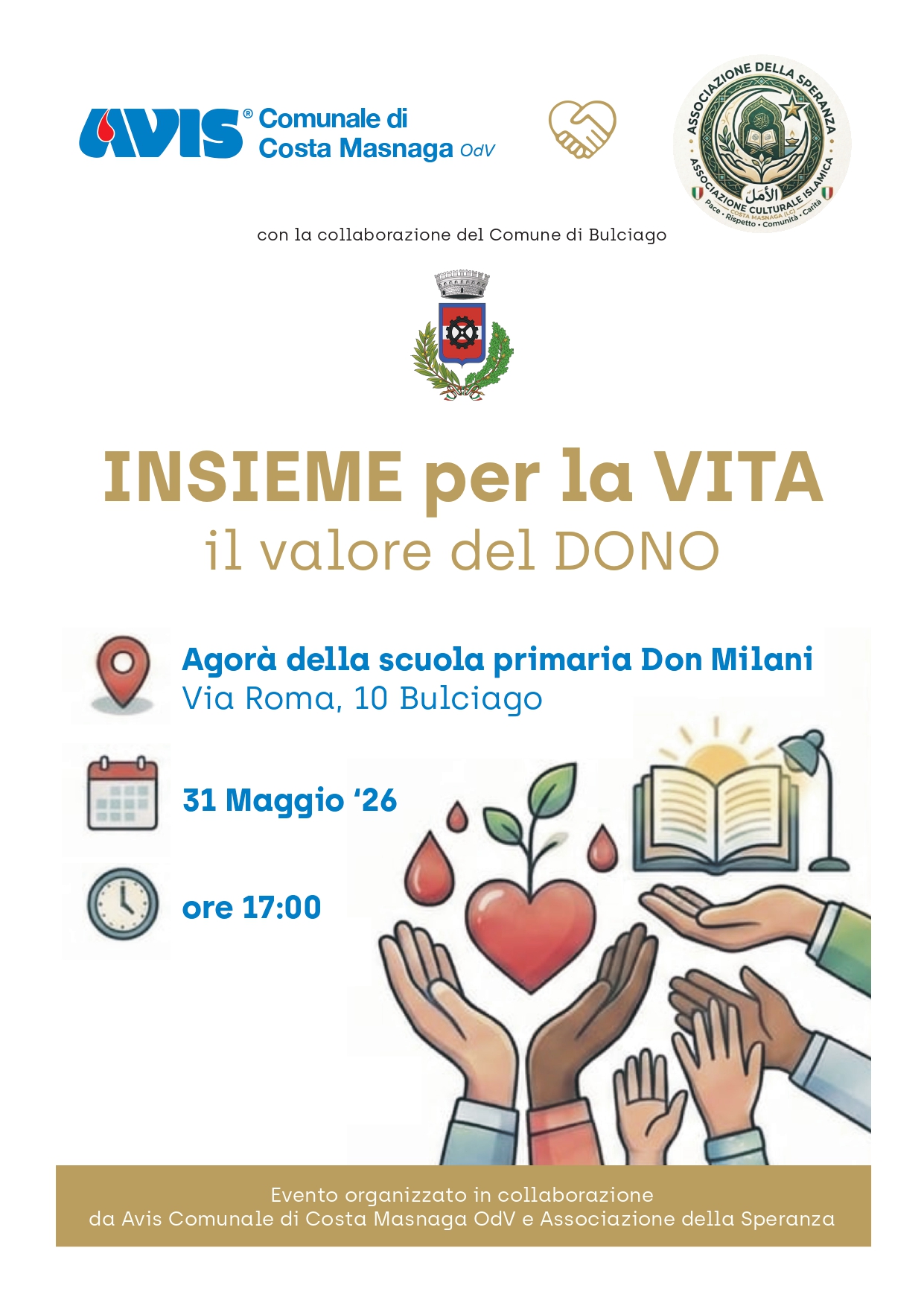 INSIEME PER LA VITA – Il valore del DONO. Incontro promosso da Avis Comunale di Costa Masnaga